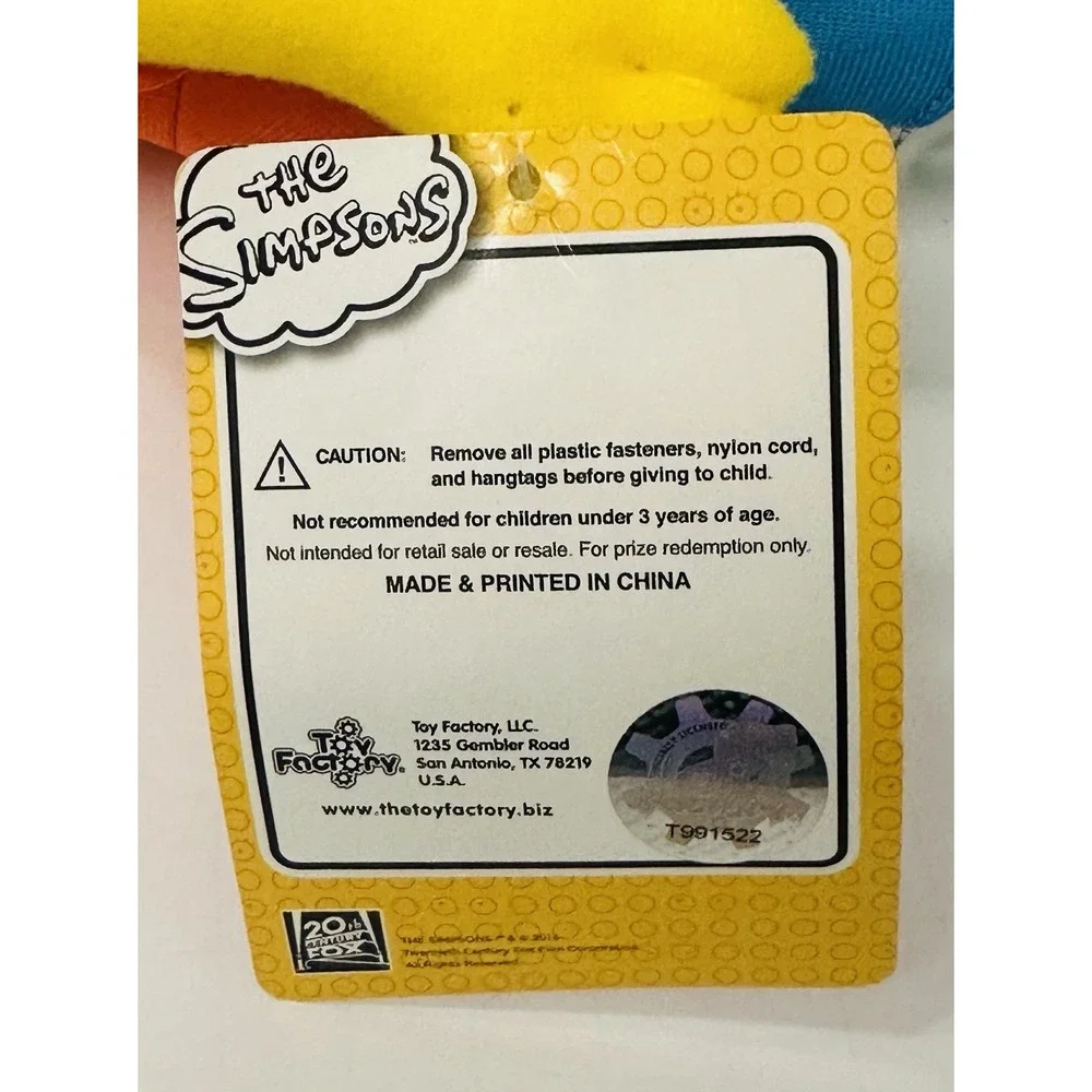 The Simpsons Bart Simpson Plush Toy Factory 2016 Yellow 14